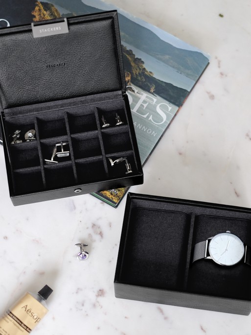 Mens watch and sale cufflink jewelry box