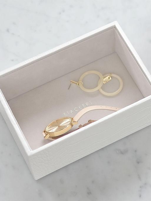Chalk White Croc Mini Watch & Accessory Layer
