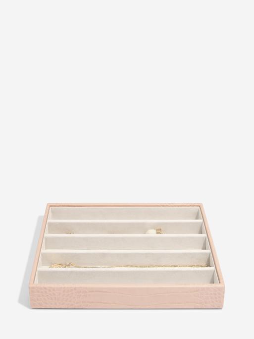 Szkatułka na biżuterię Stackers Croc pięciokomorowa classic różowa