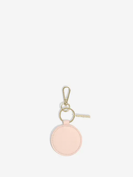 Personalised Blush Pink Round Keyring