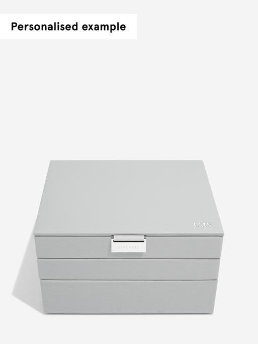 Pebble Grey Classic Jewellery Box Set of 3