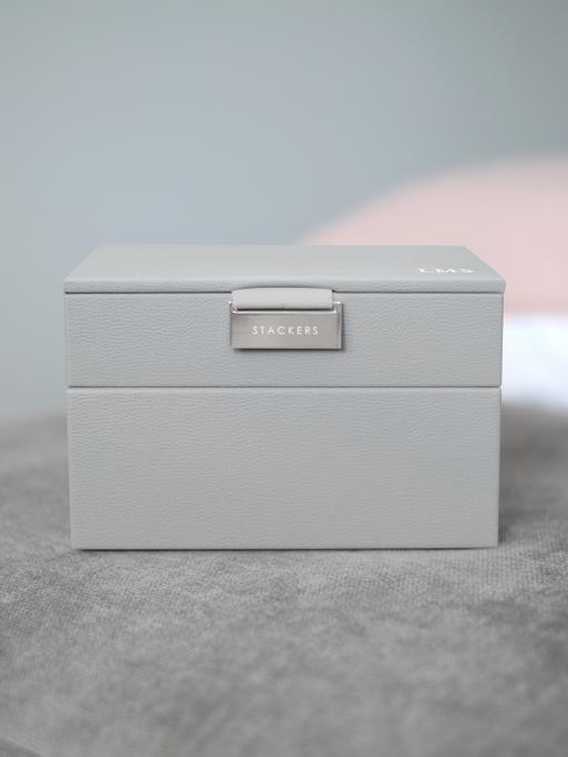 Szürke Pebble Mini ékszerdoboz szett 2 tálcás