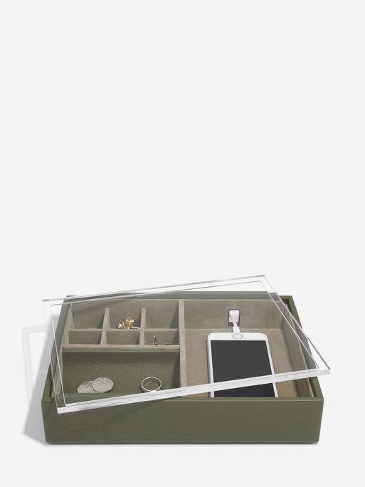 Olive Green Valet & Acrylic Lid