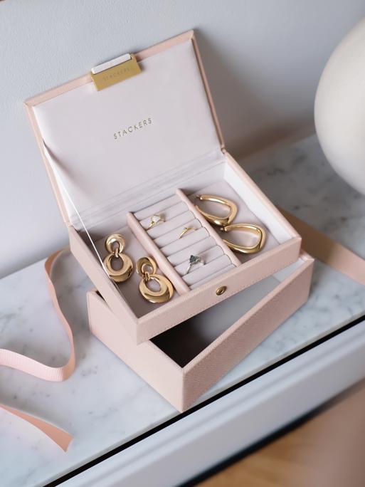 Blush & Champagne Gold Mini Jewellery Box Set of 2