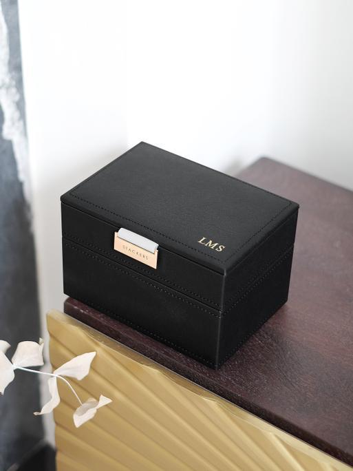 Black Mini Jewellery Box Set of 2