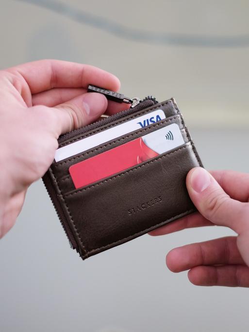Brown Small Zipped ID Case