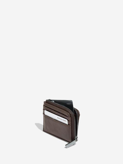 Brown Small Zipped ID Case