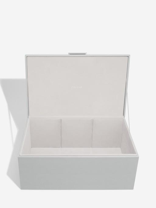 Pebble Grey & Chrome Medium Storage Box