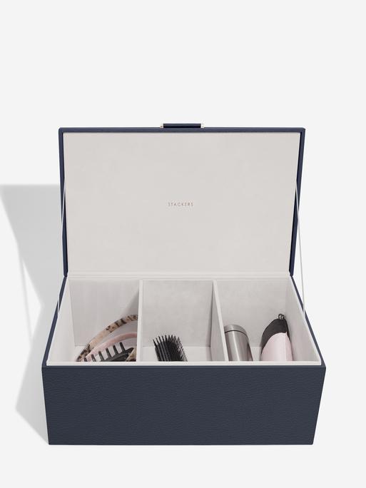 Navy Blue & Gold Set of 2 Storage Boxes