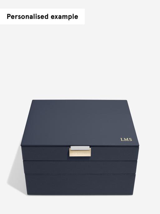 Navy Blue Classic Jewellery Box Set of 3