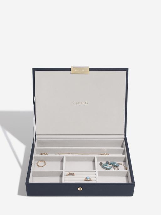 Navy Pebble Classic Jewellery Box
