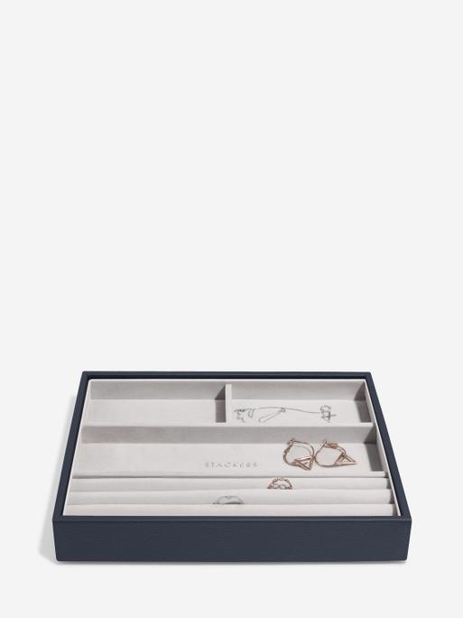 Navy Pebble Classic Jewellery Box Set of 4