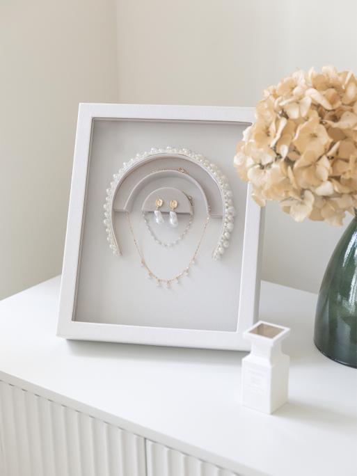 White Jewellery Glass Display Frame