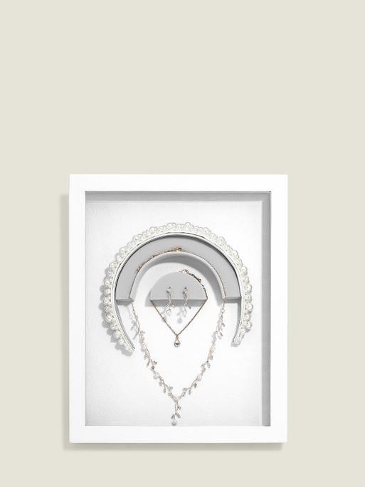 White Jewellery Glass Display Frame
