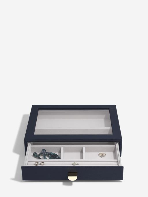 Navy Blue Classic Display Jewellery Box Set of 2