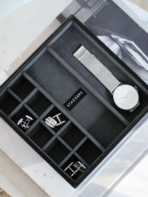 STACKER MEN LARGE BLACK / GREY CUFFLINK