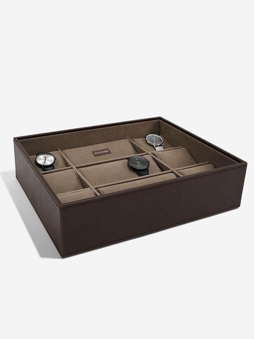 STACKER WATCHBOX 15 PC OPEN BROWN WITH KHAKI