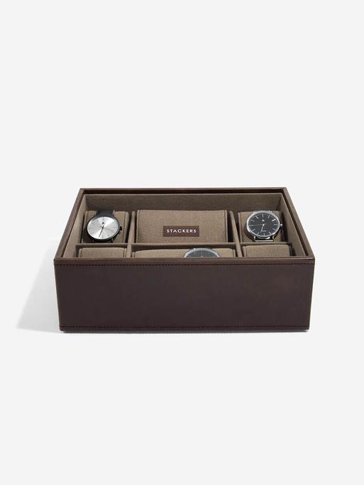 STACKER WATCHBOX 8 PC BROWN WITH KHAKI