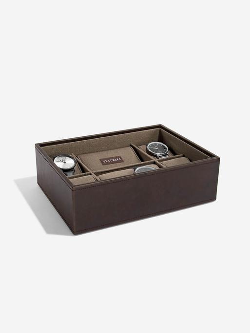 STACKER WATCHBOX 8 PC BROWN WITH KHAKI
