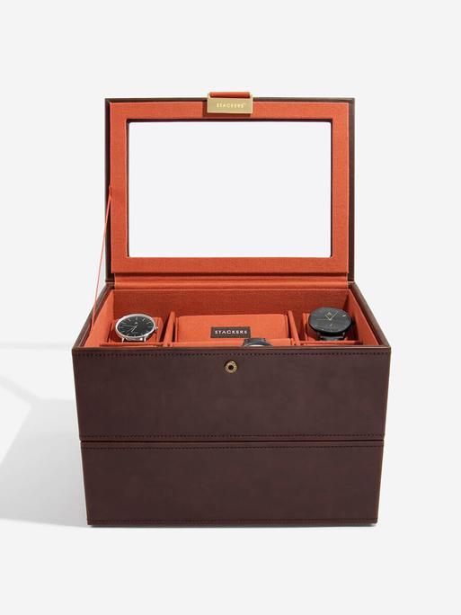 STACKER WATCHBOX 8 PC BROWN / ORANGE SET 2 PCS