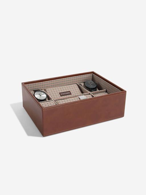 STACKER WATCHBOX 8 PC TAN WITH CHECK