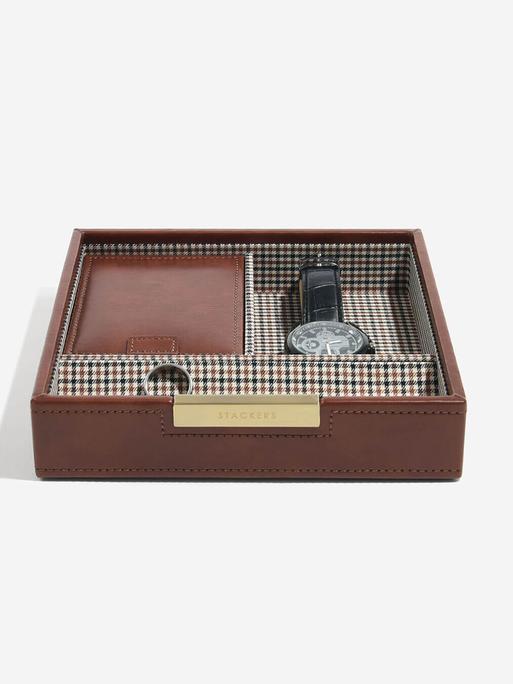 STACKER MEN LARGE TAN WITH CHECK TOP