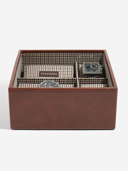 STACKER MEN LARGE TAN WITH CHECK WATCHES