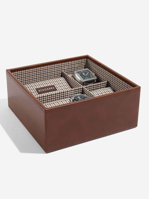 STACKER MEN LARGE TAN WITH CHECK WATCHES