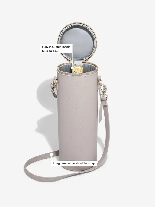STACKERS TAUPE CHAMPAGNE BOTTLE BAG