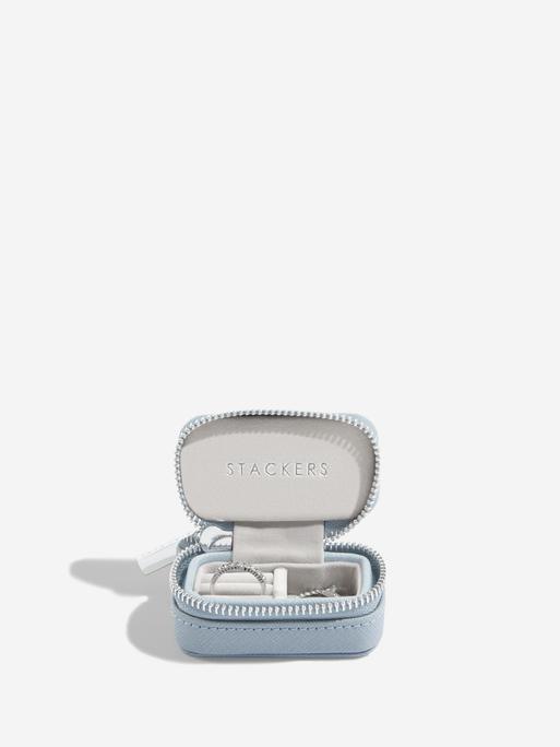 Dusky Blue Large Zipped Jewellery Box