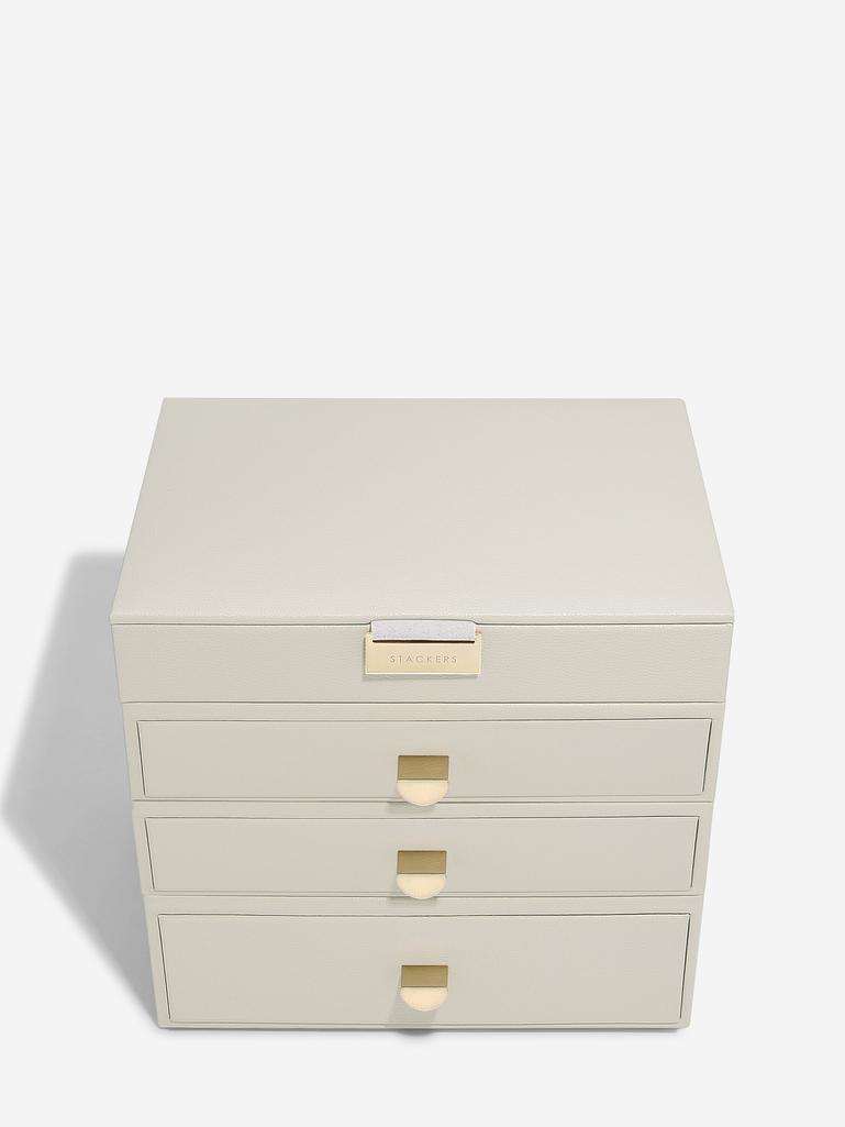 Oatmeal Classic Jewellery Box 3-Drawer Set