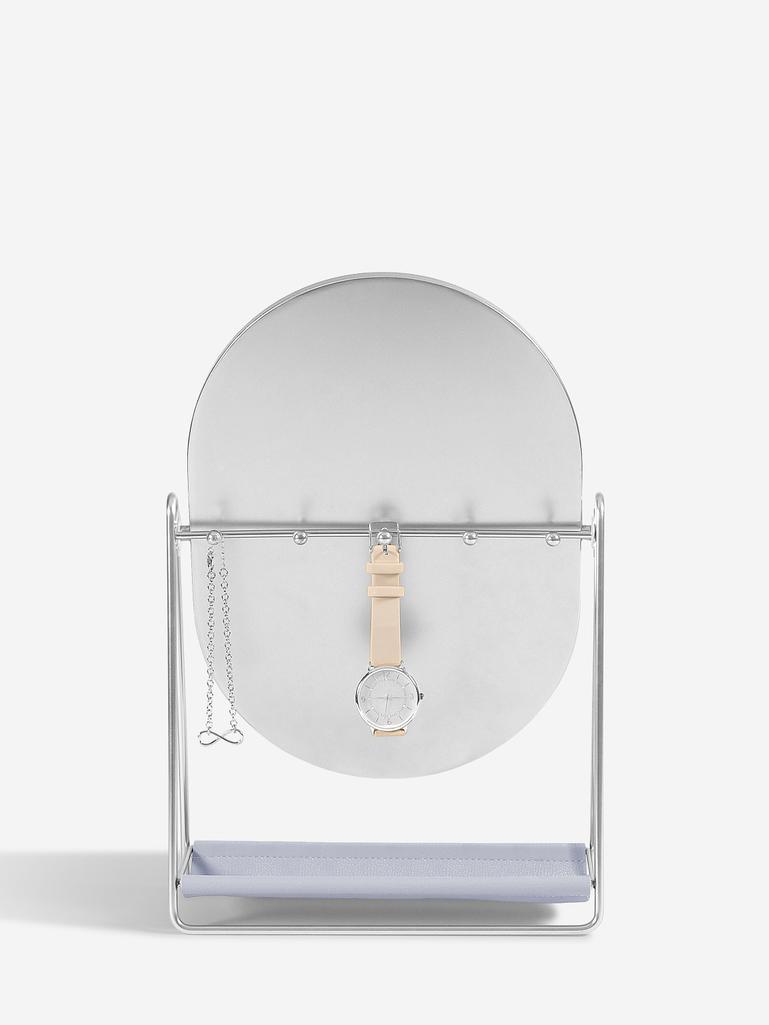 Lavender & Chrome Dressing Table Mirror & Jewellery Stand