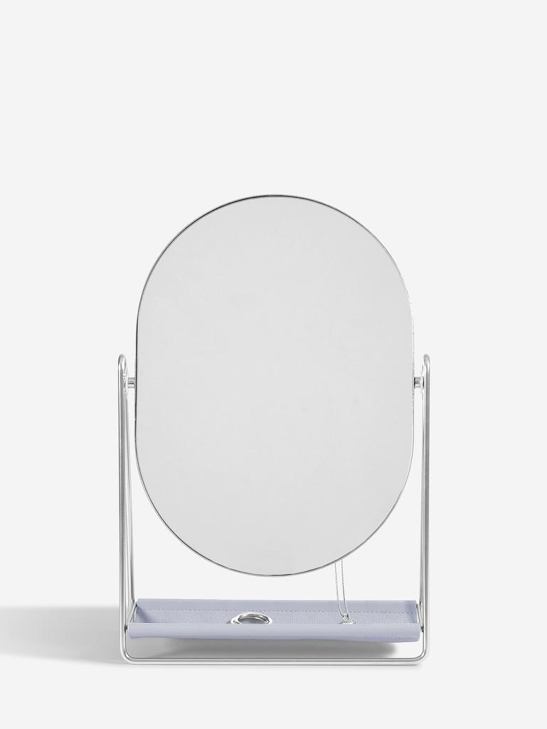 Lavender & Chrome Dressing Table Mirror & Jewellery Stand