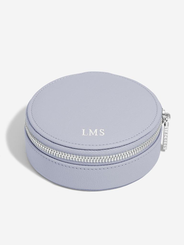 Lavender Round Zipped Jewellery Box