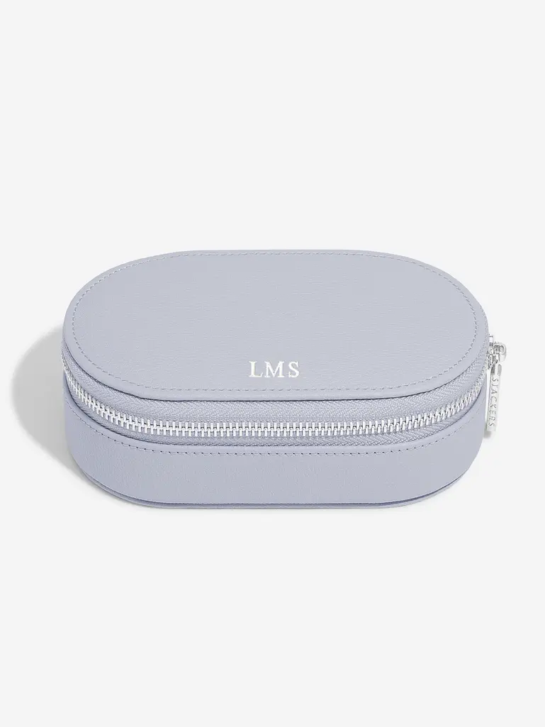 Lavender Oval Zipped Jewellery Box