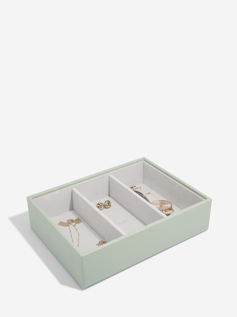 Szkatułka na biżuterię Stackers 3 komorowa classic szałwiowa zieleń