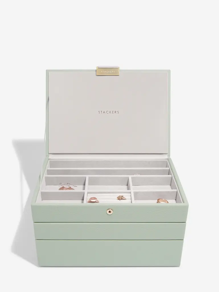 Sage Green Classic Jewellery Box Set of 3