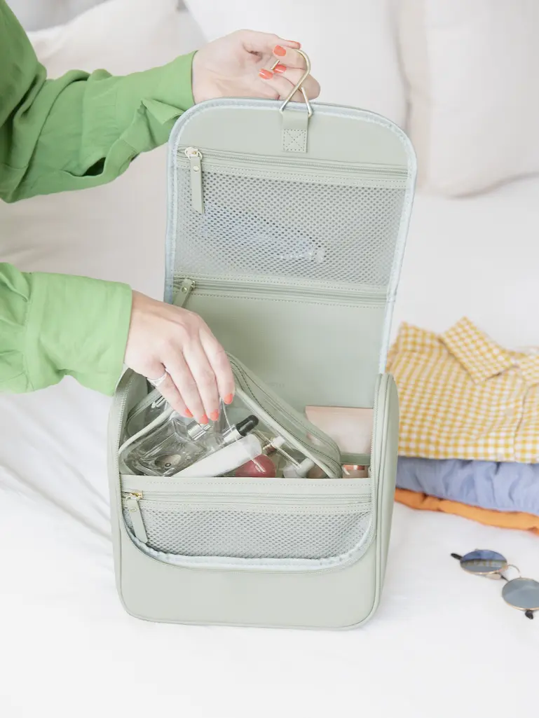 Sage Green Hanging Washbag
