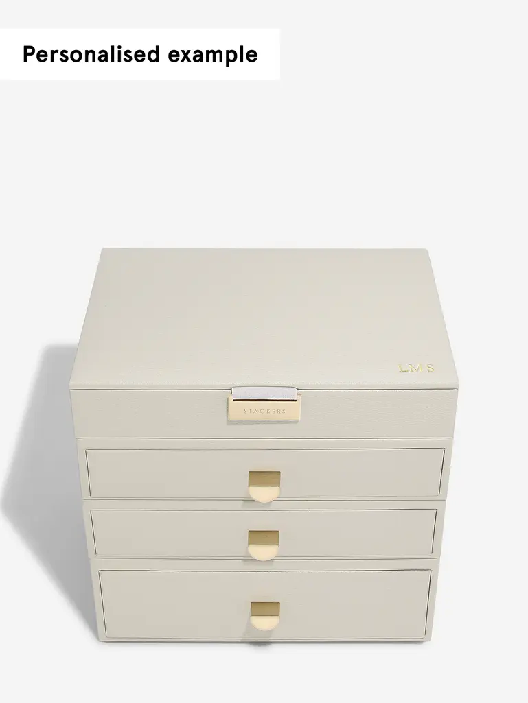 Oatmeal Classic Jewellery Box 3-Drawer Set
