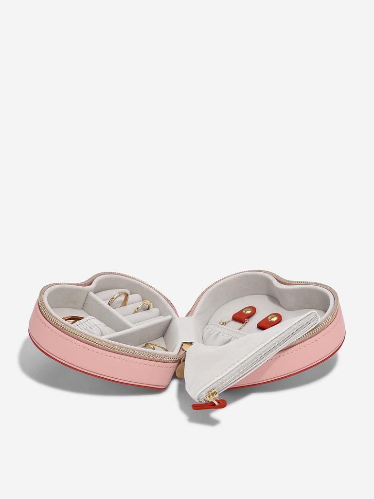 Pink Heart Travel Jewellery Box