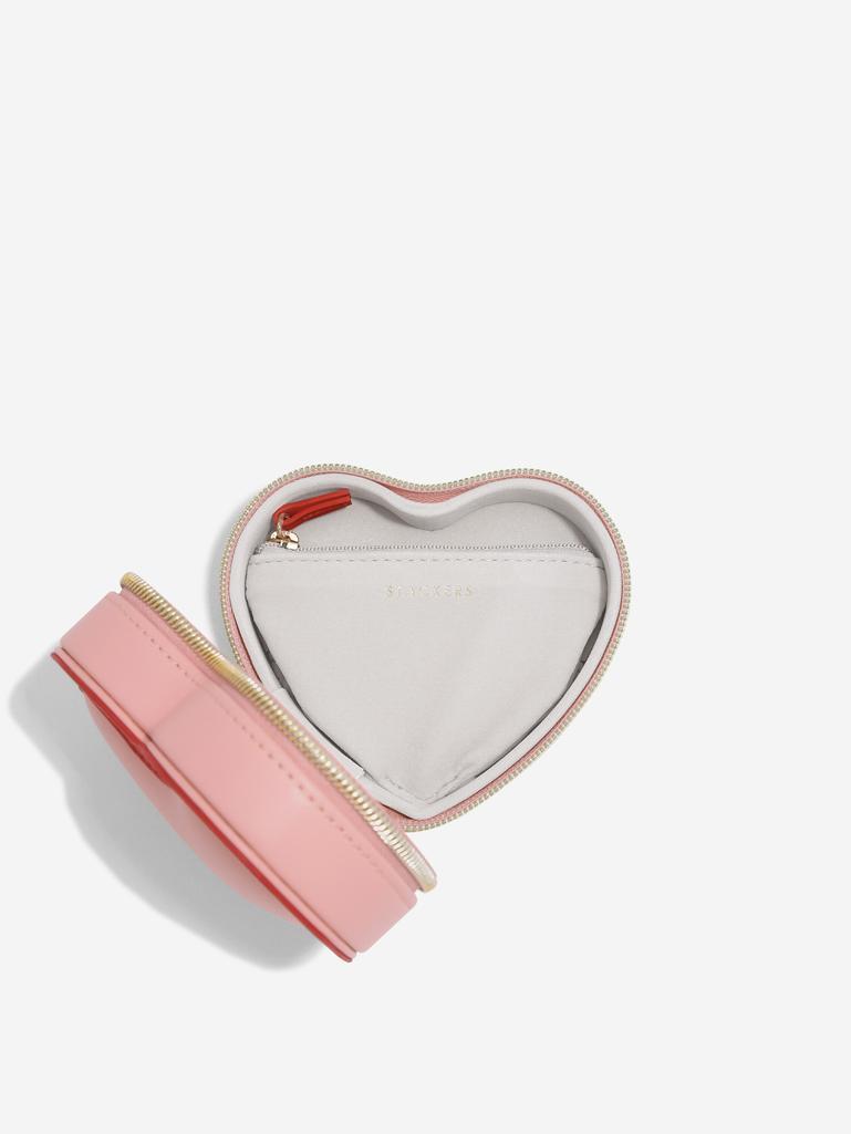 Pink Heart Travel Jewellery Box