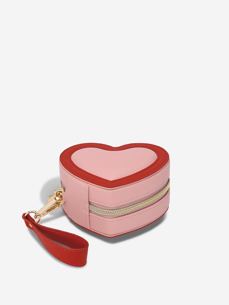 Pink Heart Travel Jewellery Box