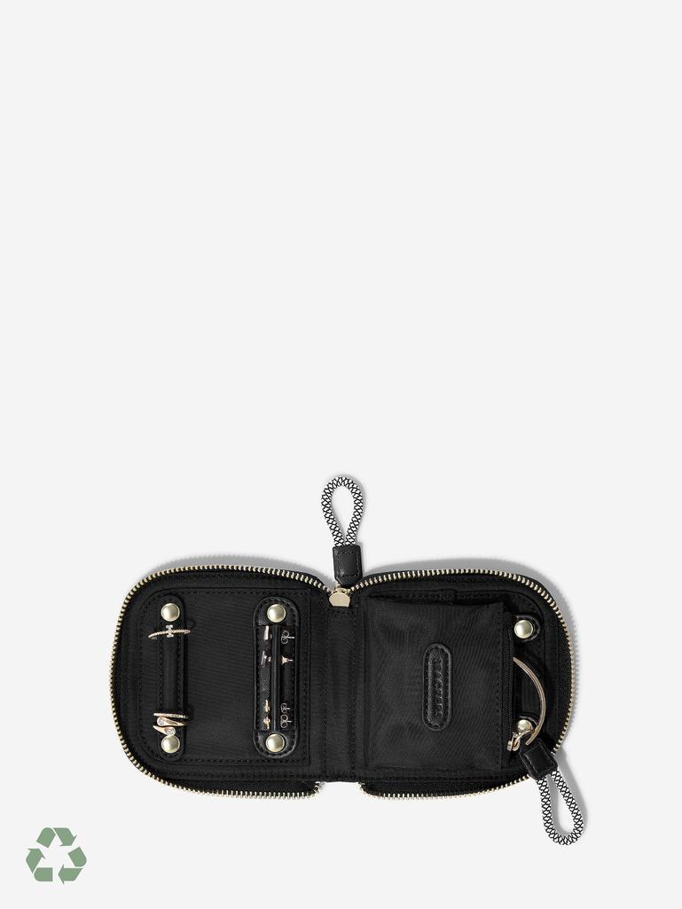 Recycled Nylon Black Compact Jewellery Roll
