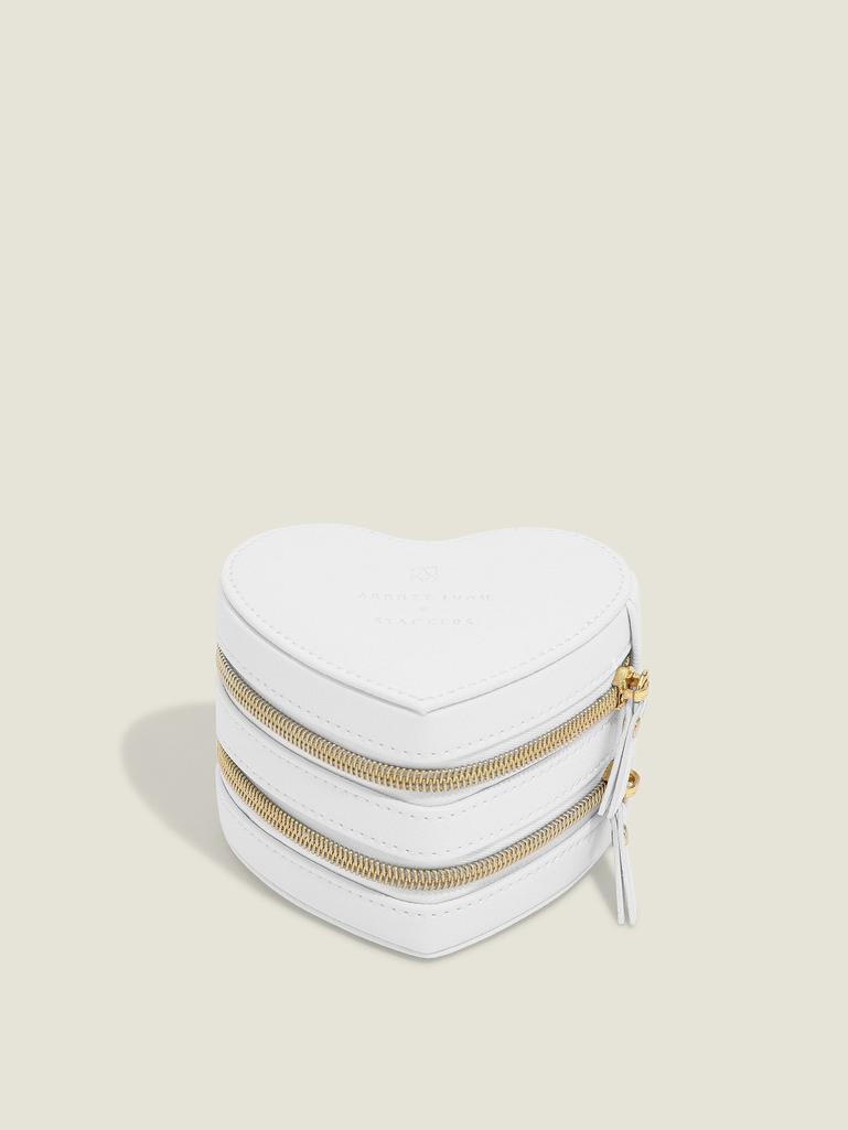 Abbott Lyon X Stackers White Zipped Heart Jewellery Box