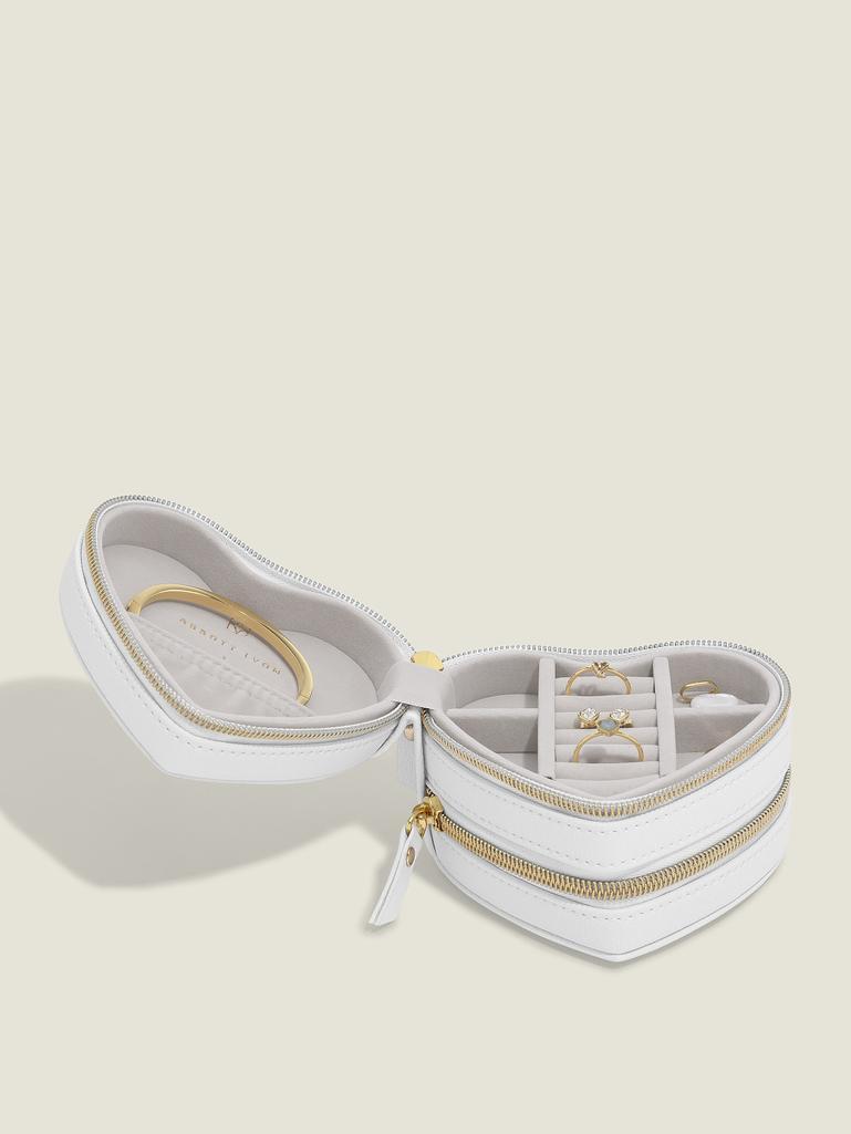 Abbott Lyon X Stackers White Zipped Heart Jewellery Box
