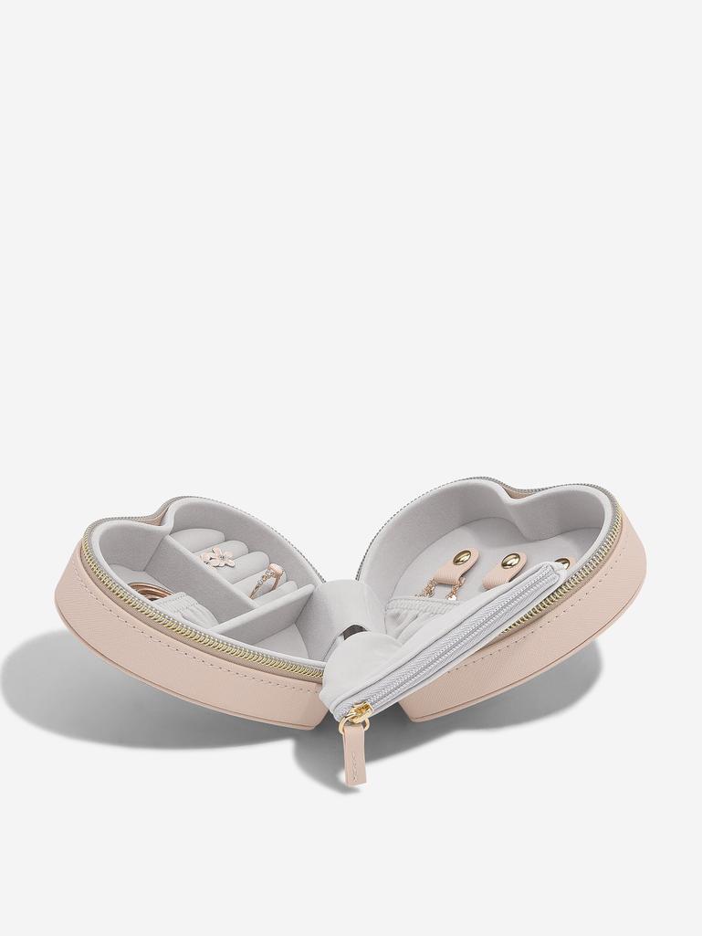 Blush Raffia Heart Jewellery Box