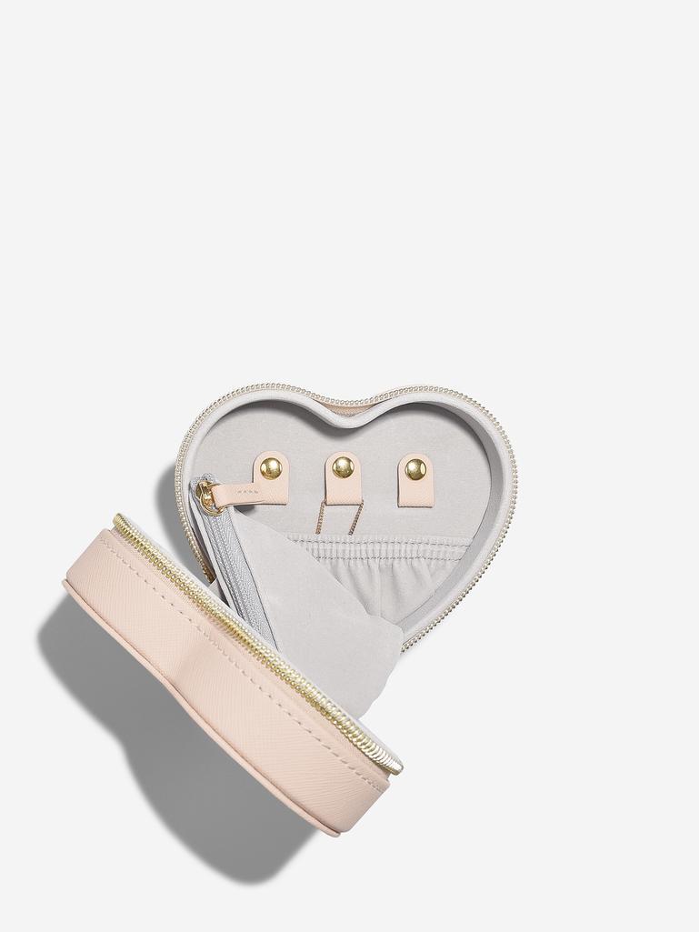Blush Raffia Heart Jewellery Box