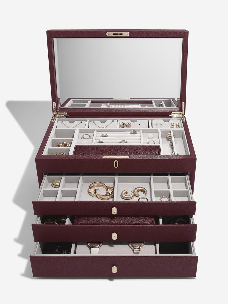 Burgundy Large Luxury Jewellery Box