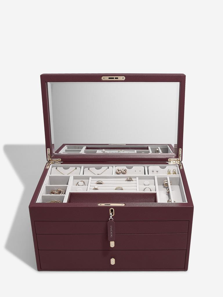 Burgundy Large Luxury Jewellery Box