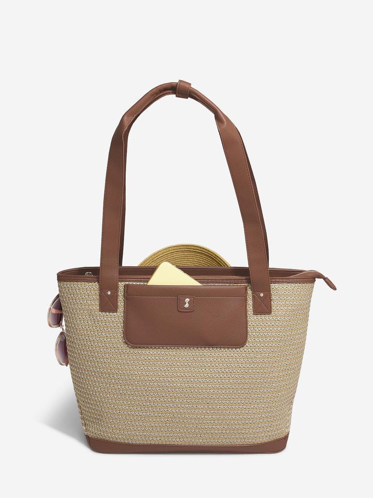 Tan Raffia Tote Bag